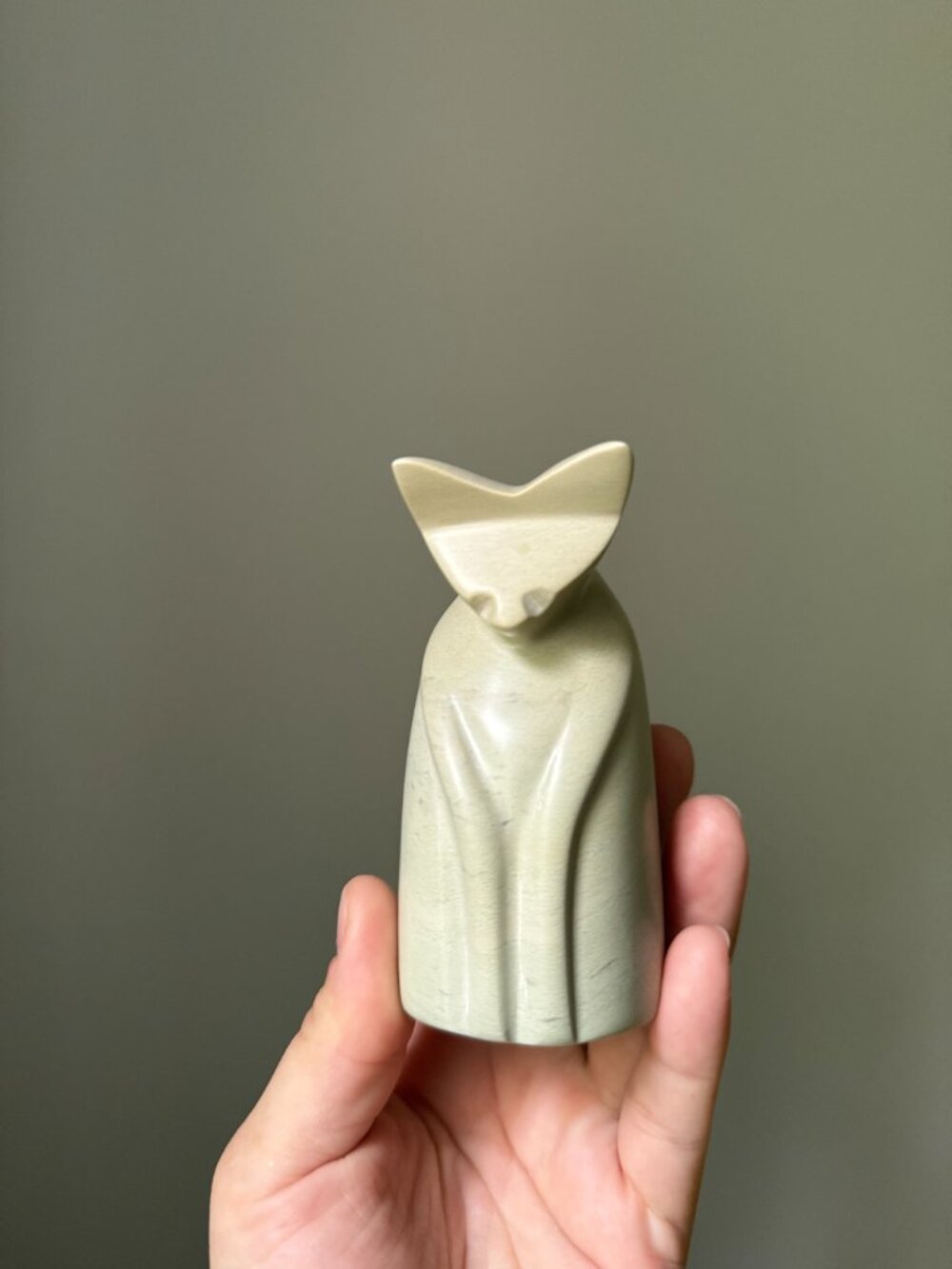 Atomic Cat Figurine Sculpture Handcarved 2x4" Kenyan Soapstone